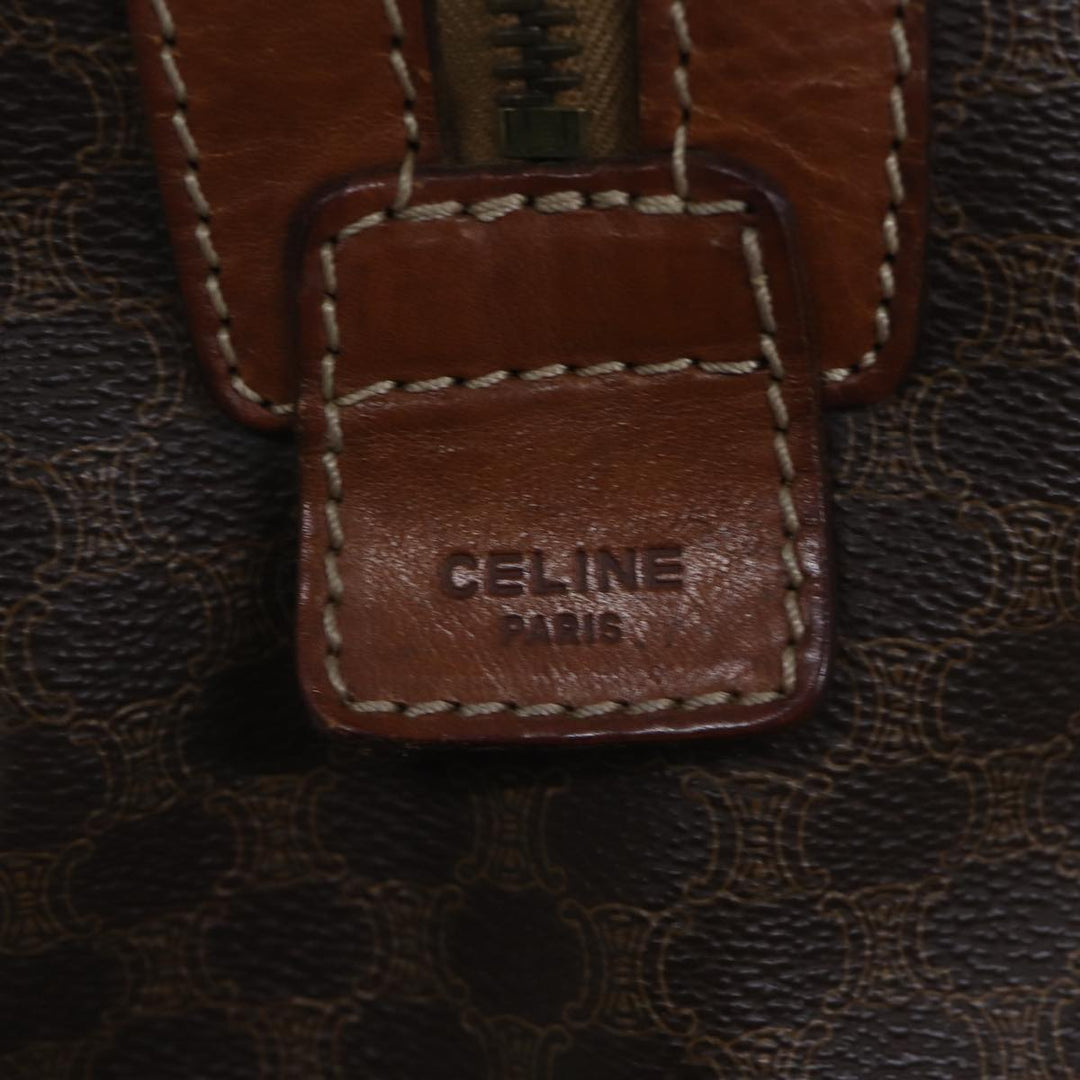 Celine Macadam Canvas Boston Bag PVC Brown Auth bs13254