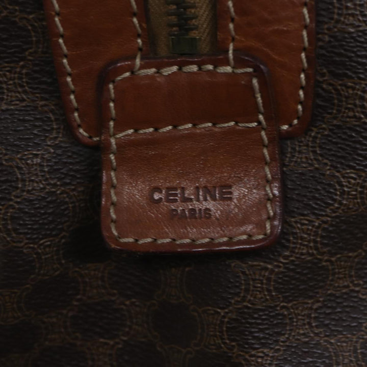 Celine Macadam Canvas Boston Bag PVC Brown Auth bs13254