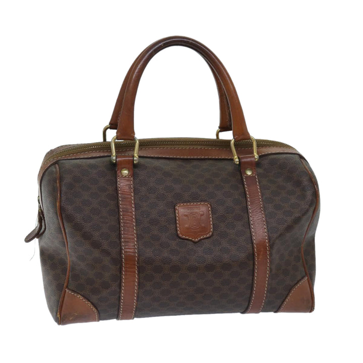 Celine Macadam Canvas Boston Bag PVC Brown Auth bs13254