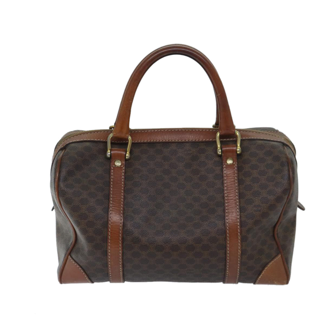 Celine Macadam Canvas Boston Bag PVC Brown Auth bs13254