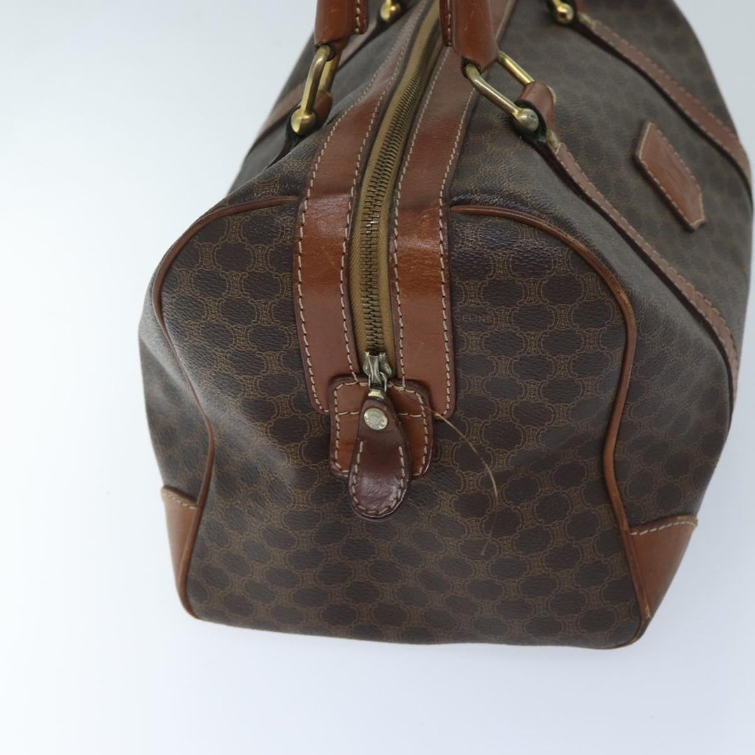 Celine Macadam Canvas Boston Bag PVC Brown Auth bs13254