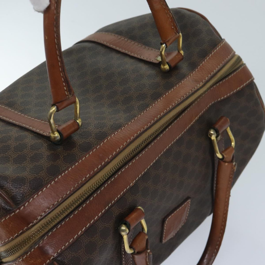 Celine Macadam Canvas Boston Bag PVC Brown Auth bs13254