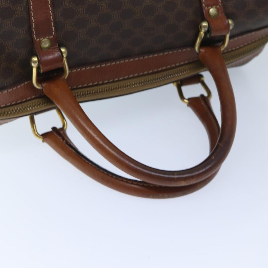 Celine Macadam Canvas Boston Bag PVC Brown Auth bs13254