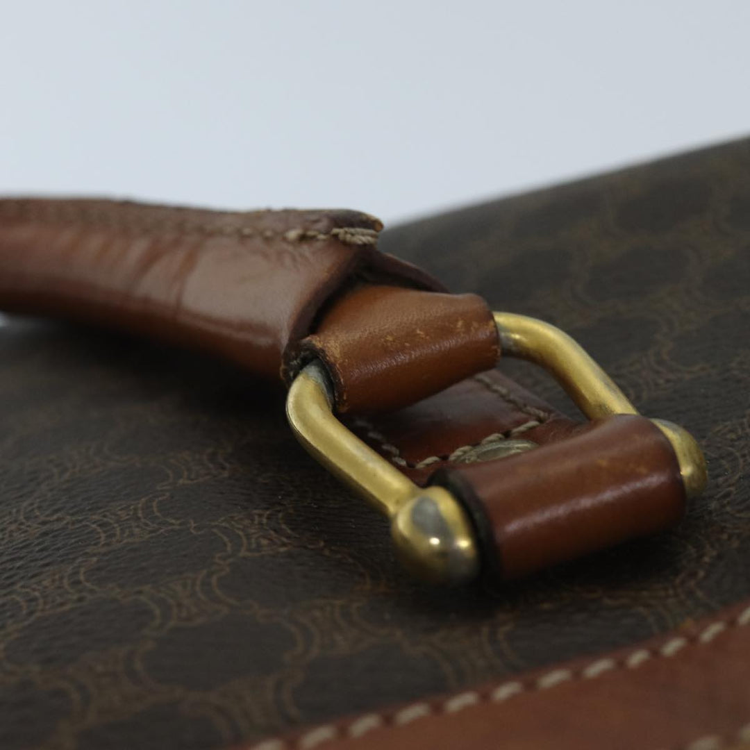 Celine Macadam Canvas Boston Bag PVC Brown Auth bs13254