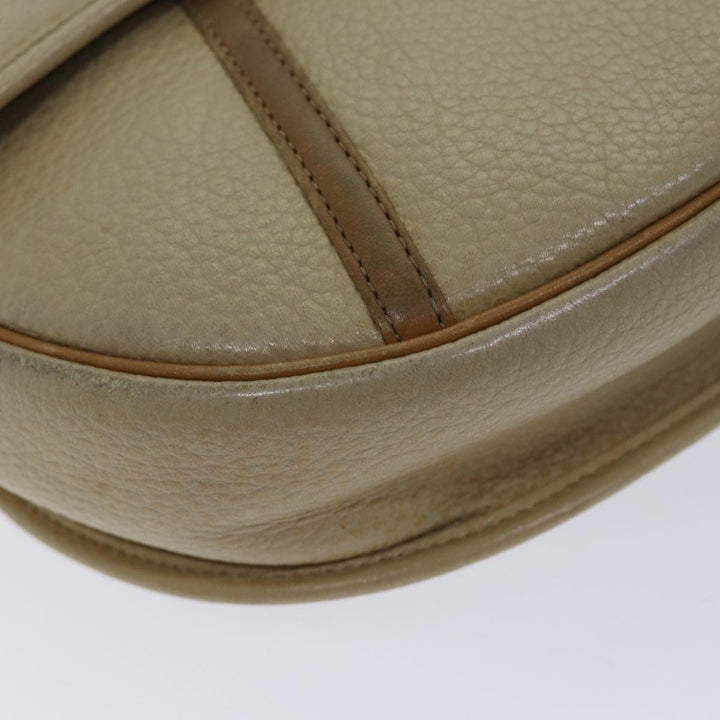 CHRISTIAN Top quality Dior Shoulder Bag Leather Beige Auth bs13271