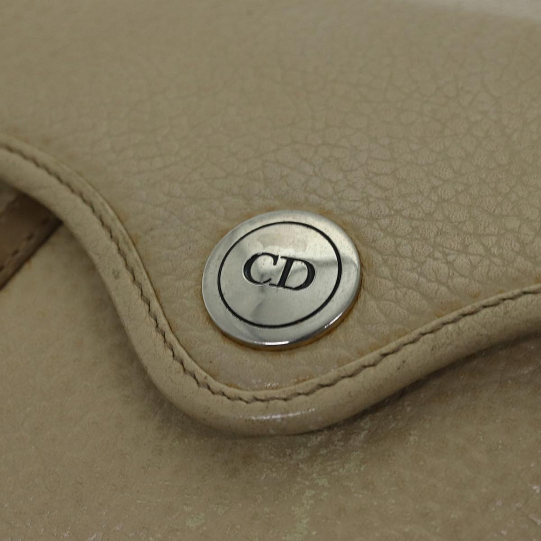 CHRISTIAN Top quality Dior Shoulder Bag Leather Beige Auth bs13271