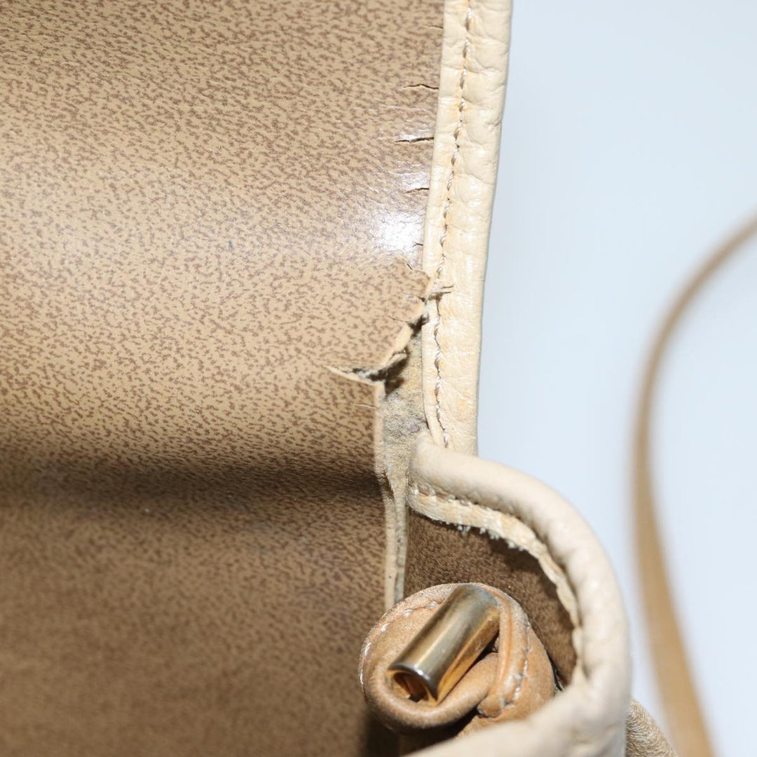 CHRISTIAN Top quality Dior Shoulder Bag Leather Beige Auth bs13271