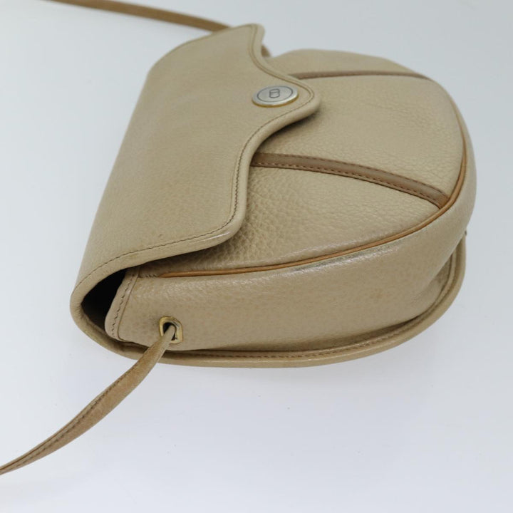 CHRISTIAN Top quality Dior Shoulder Bag Leather Beige Auth bs13271