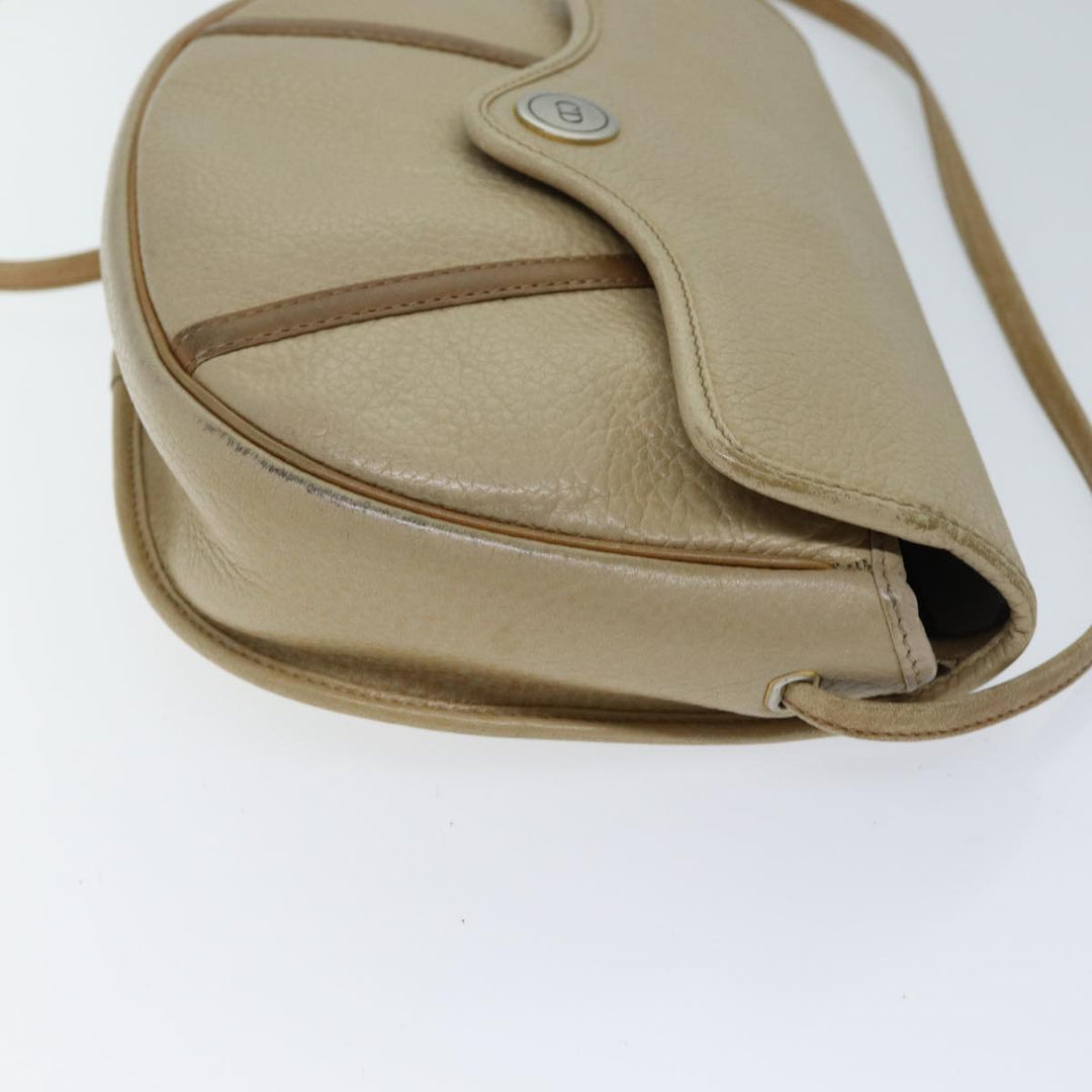 CHRISTIAN Top quality Dior Shoulder Bag Leather Beige Auth bs13271