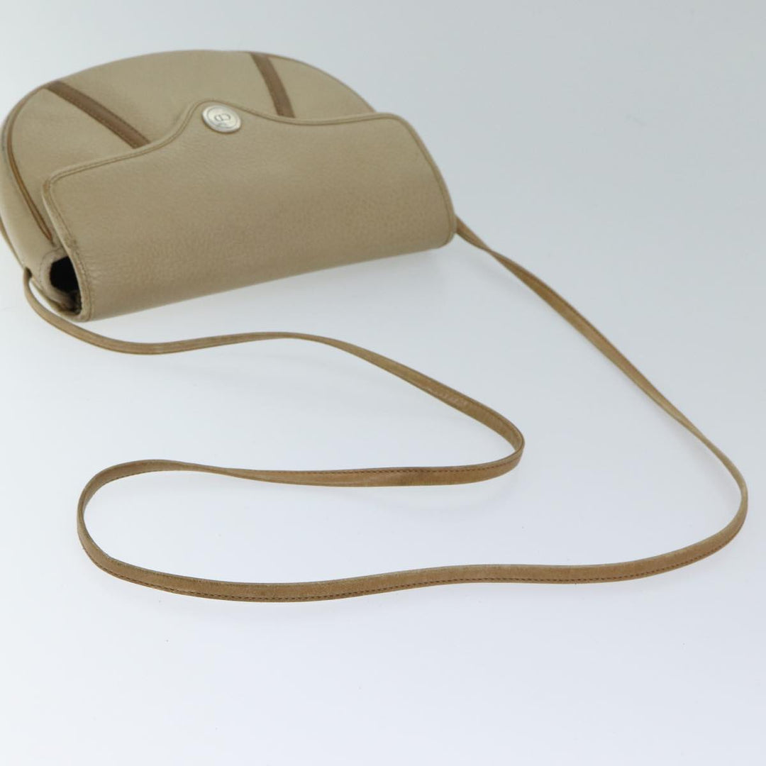 CHRISTIAN Top quality Dior Shoulder Bag Leather Beige Auth bs13271