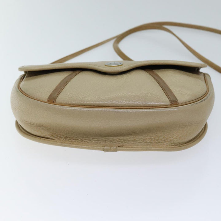 CHRISTIAN Top quality Dior Shoulder Bag Leather Beige Auth bs13271
