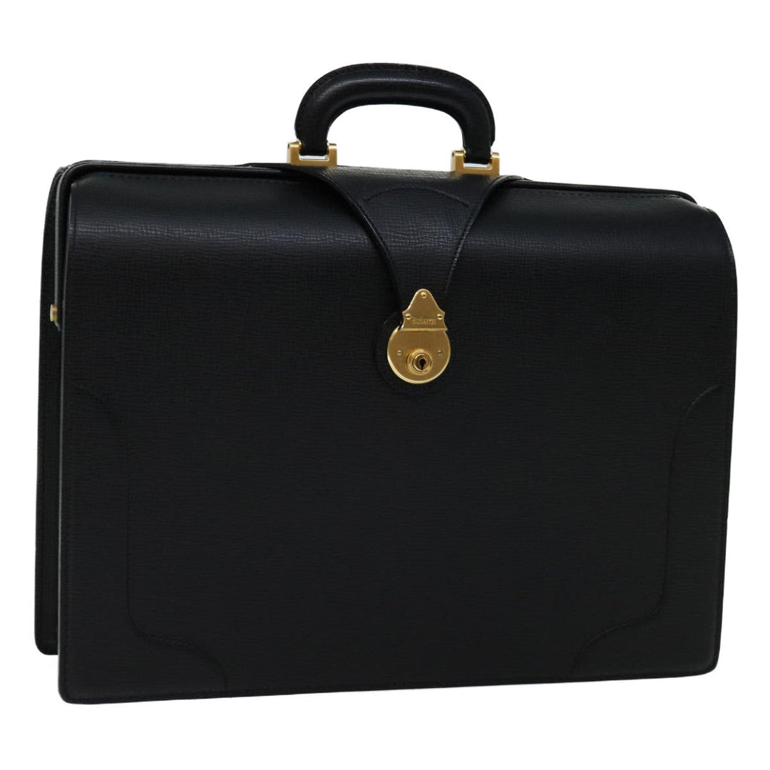 BURBERRYSs Hand Bag Leather Black Auth bs13277