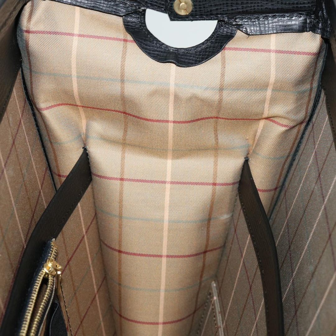 BURBERRYSs Hand Bag Leather Black Auth bs13277