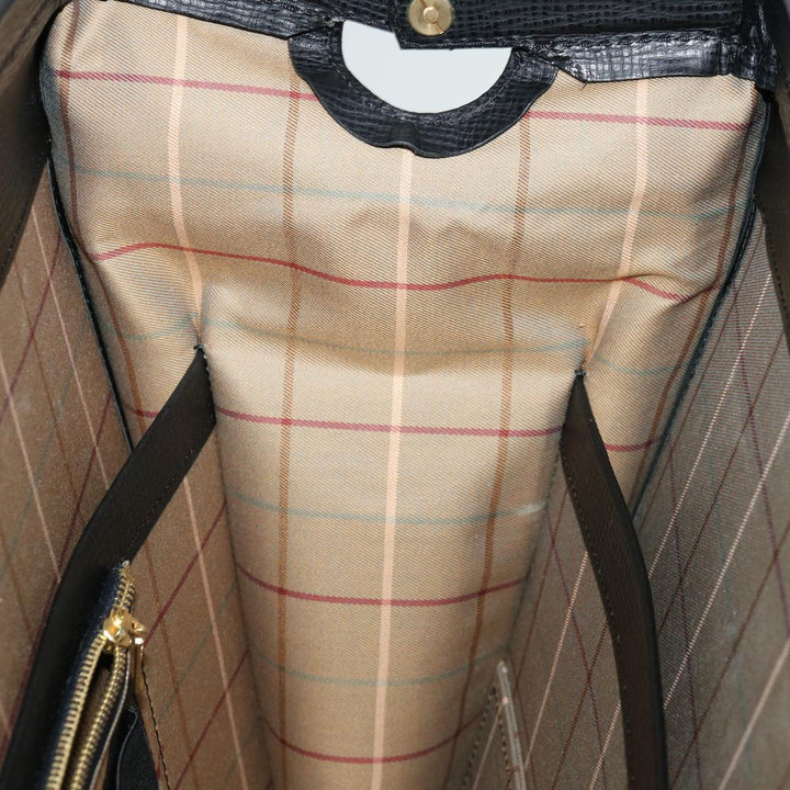 BURBERRYSs Hand Bag Leather Black Auth bs13277