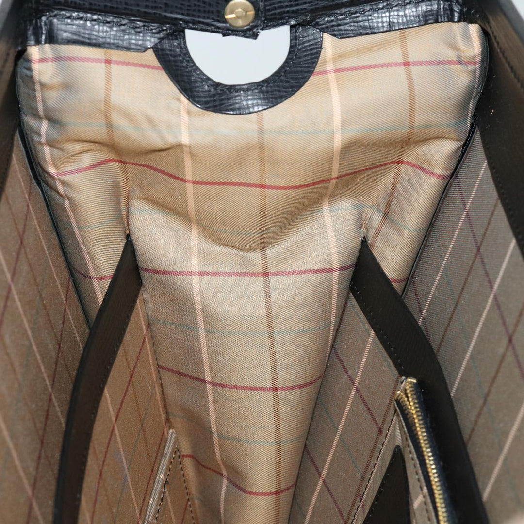 BURBERRYSs Hand Bag Leather Black Auth bs13277