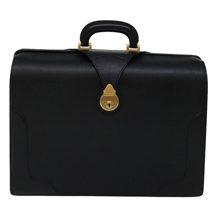 BURBERRYSs Hand Bag Leather Black Auth bs13277