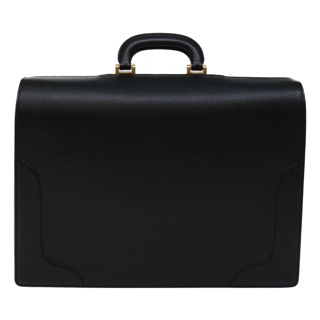 BURBERRYSs Hand Bag Leather Black Auth bs13277