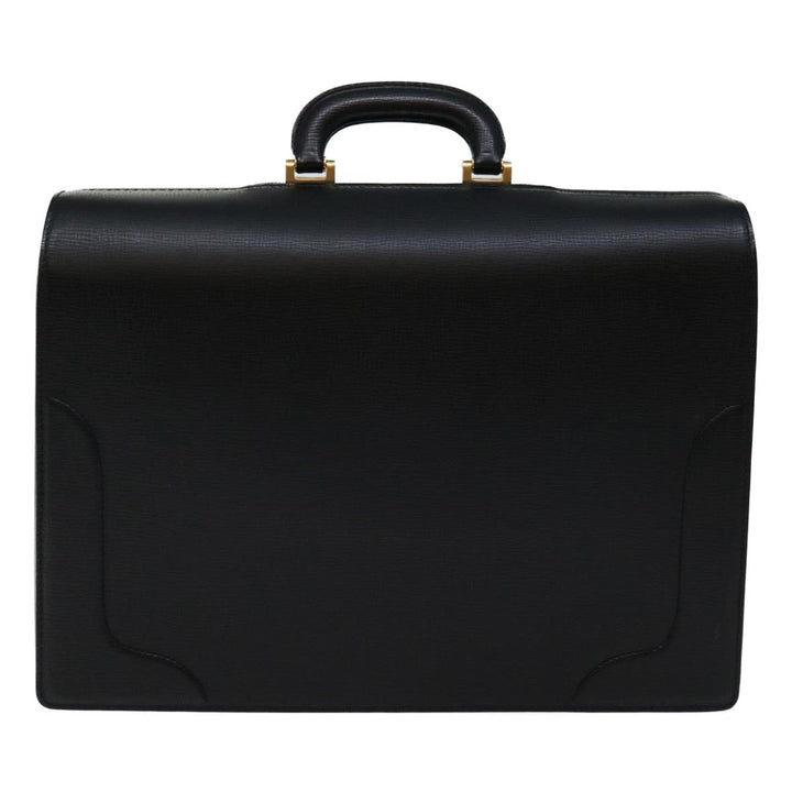 BURBERRYSs Hand Bag Leather Black Auth bs13277