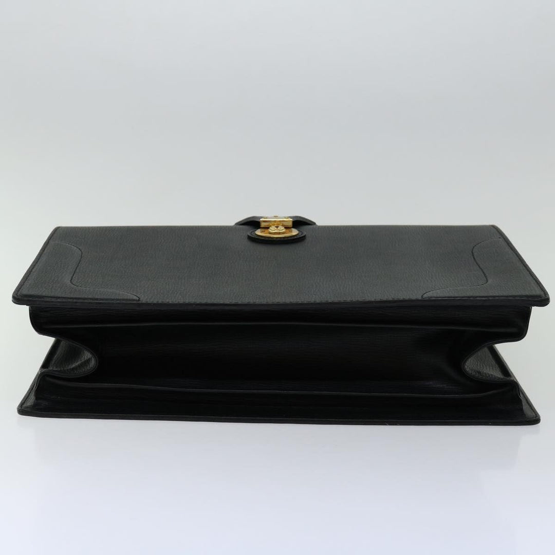 BURBERRYSs Hand Bag Leather Black Auth bs13277