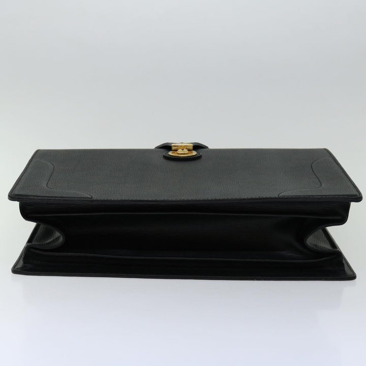 BURBERRYSs Hand Bag Leather Black Auth bs13277