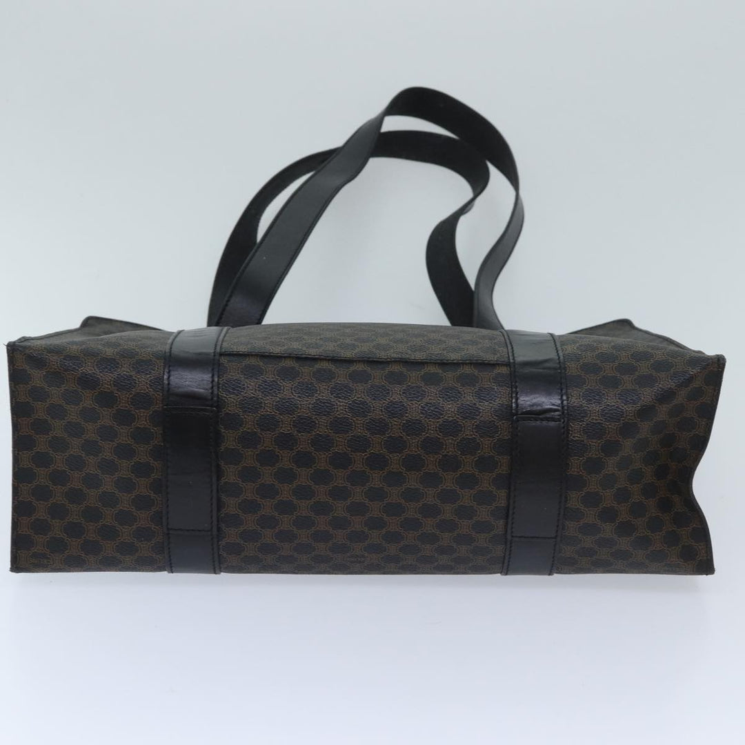 Celine Macadam Canvas Shoulder Bag PVC Black Auth bs13291
