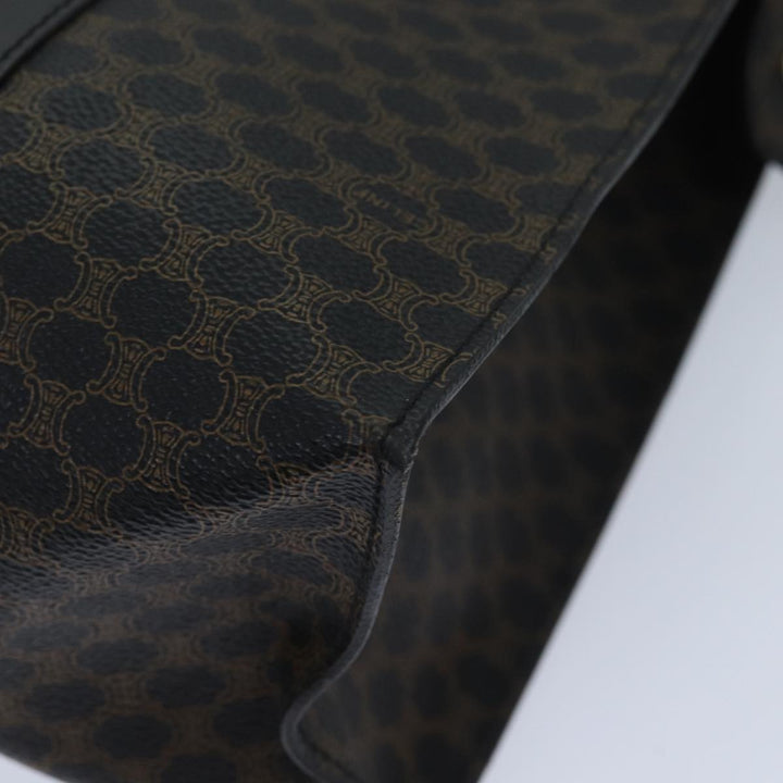 Celine Macadam Canvas Shoulder Bag PVC Black Auth bs13291