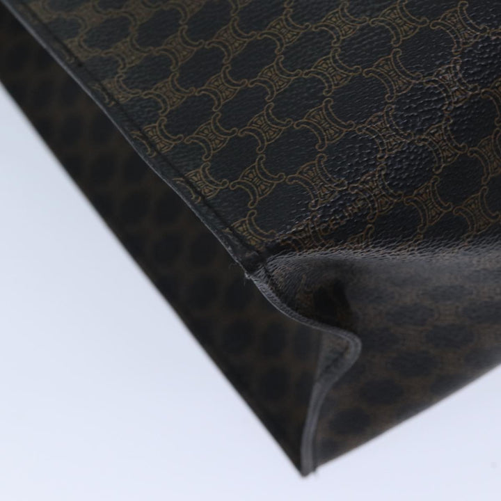 Celine Macadam Canvas Shoulder Bag PVC Black Auth bs13291