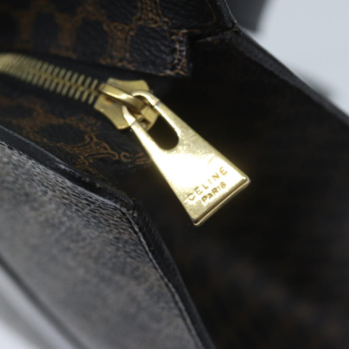 Celine Macadam Canvas Shoulder Bag PVC Black Auth bs13291