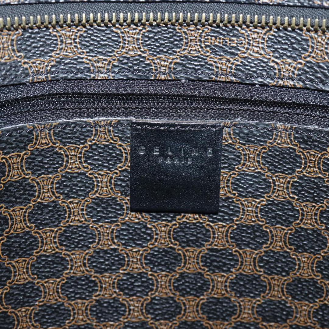 Celine Macadam Canvas Shoulder Bag PVC Black Auth bs13291