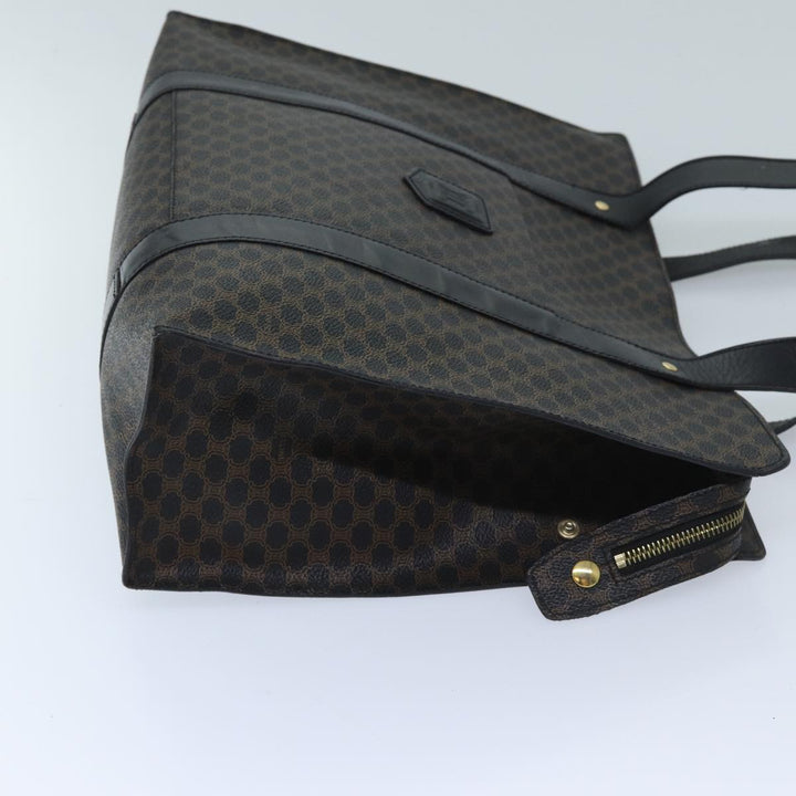 Celine Macadam Canvas Shoulder Bag PVC Black Auth bs13291