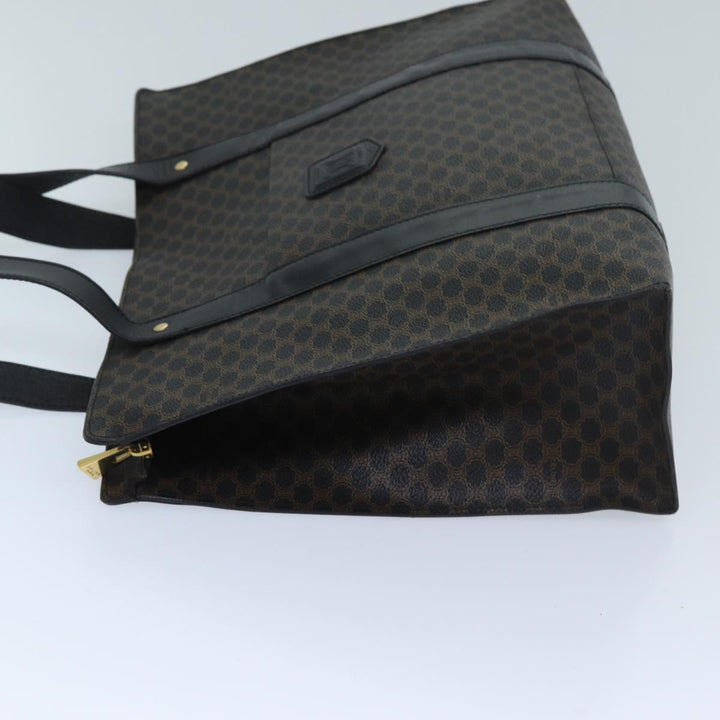Celine Macadam Canvas Shoulder Bag PVC Black Auth bs13291