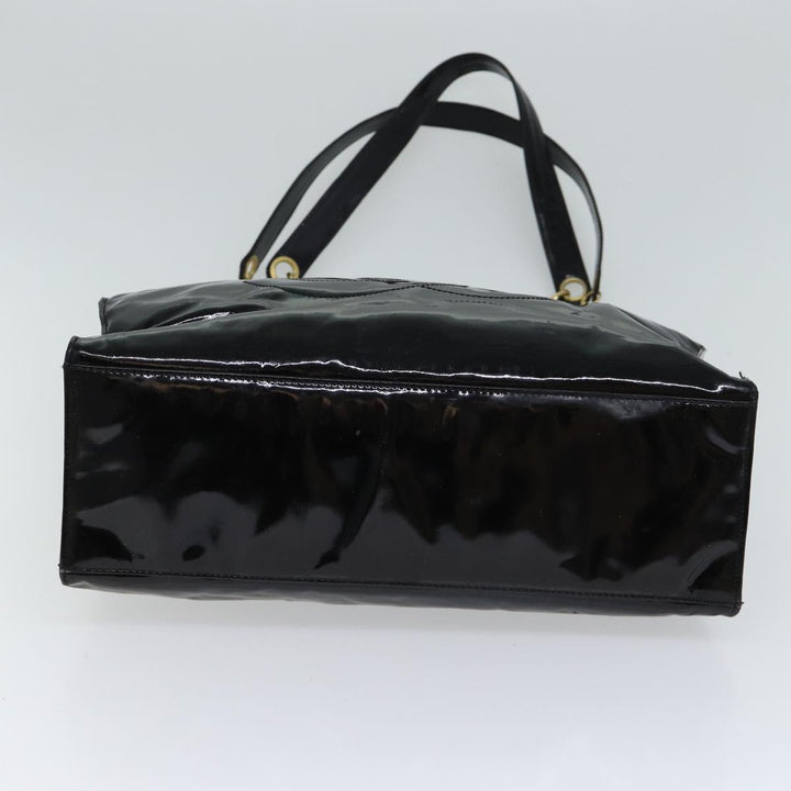 Chanel COCO Mark Chain Shoulder Bag Patent Black CC Auth bs13327