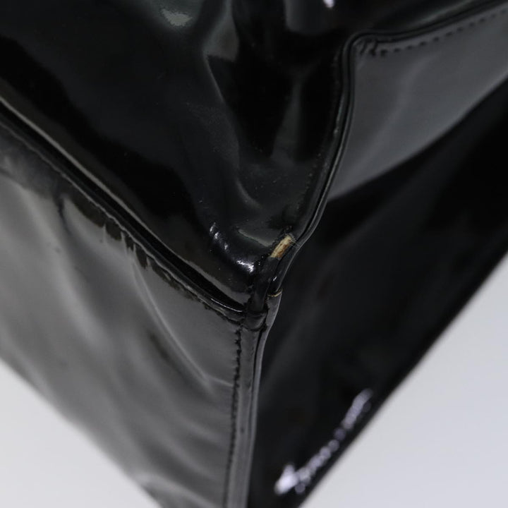 Chanel COCO Mark Chain Shoulder Bag Patent Black CC Auth bs13327