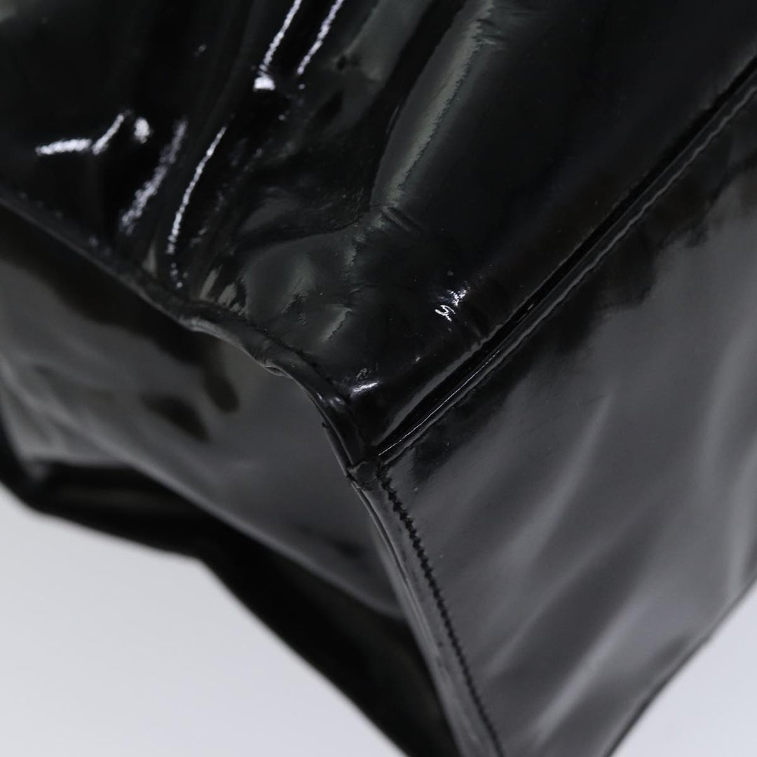 Top Quality Chanel COCO Mark Chain Shoulder Bag Patent Black CC Auth bs13327