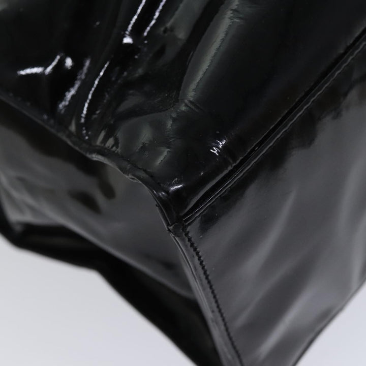Top Quality Chanel COCO Mark Chain Shoulder Bag Patent Black CC Auth bs13327