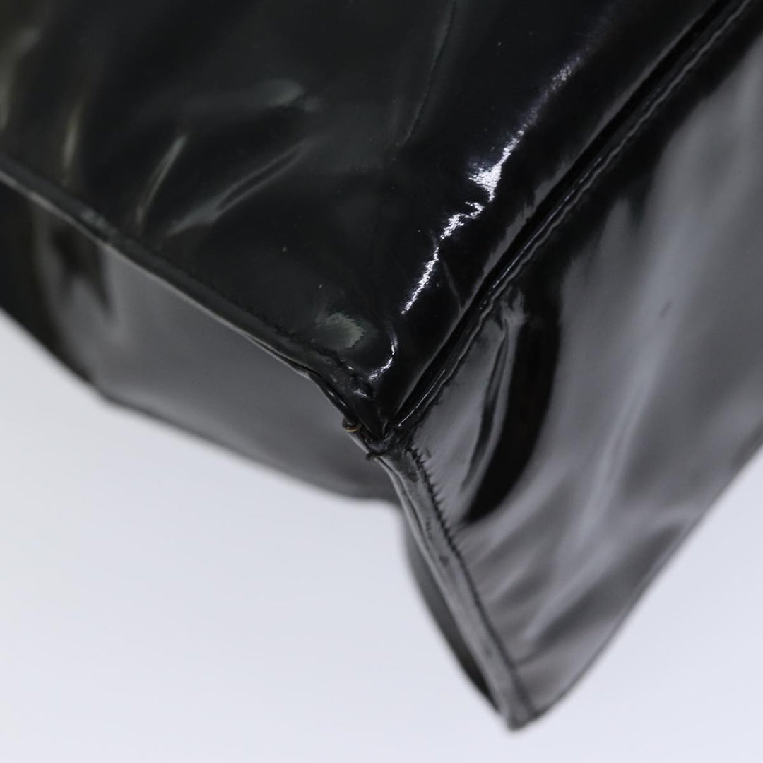 Top Quality Chanel COCO Mark Chain Shoulder Bag Patent Black CC Auth bs13327