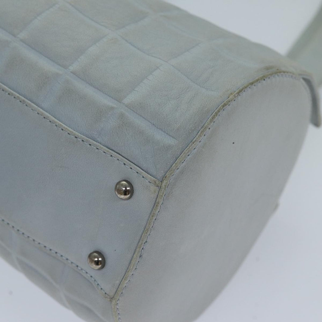 Top Quality Chanel COCO Mark Choco Bar Shoulder Bag Lamb Skin Blue CC Auth bs13362