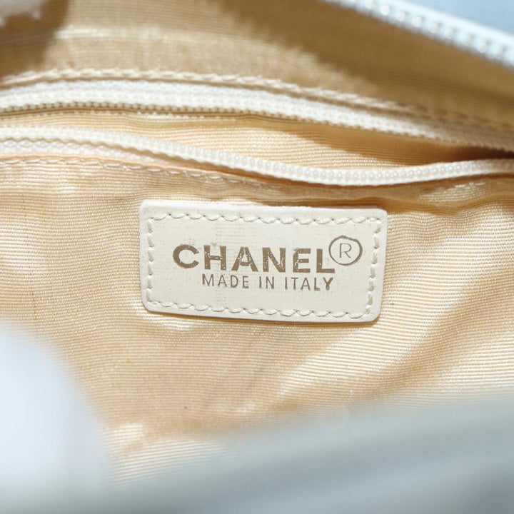 Chanel COCO Mark Choco Bar Shoulder Bag Lamb Skin Blue CC Auth bs13362