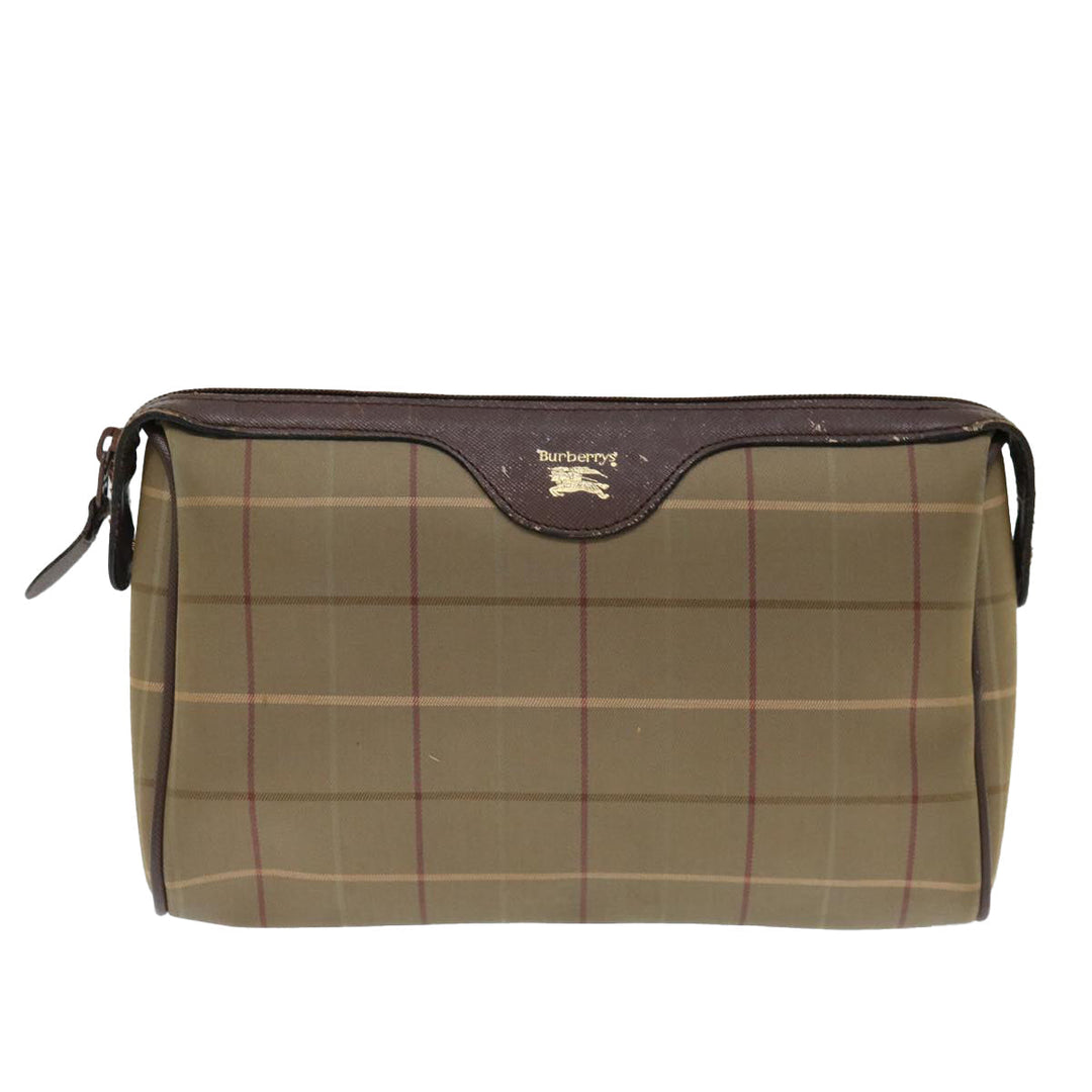 BurberrySs Nova Check Clutch Bag Canvas Brown Auth bs13367