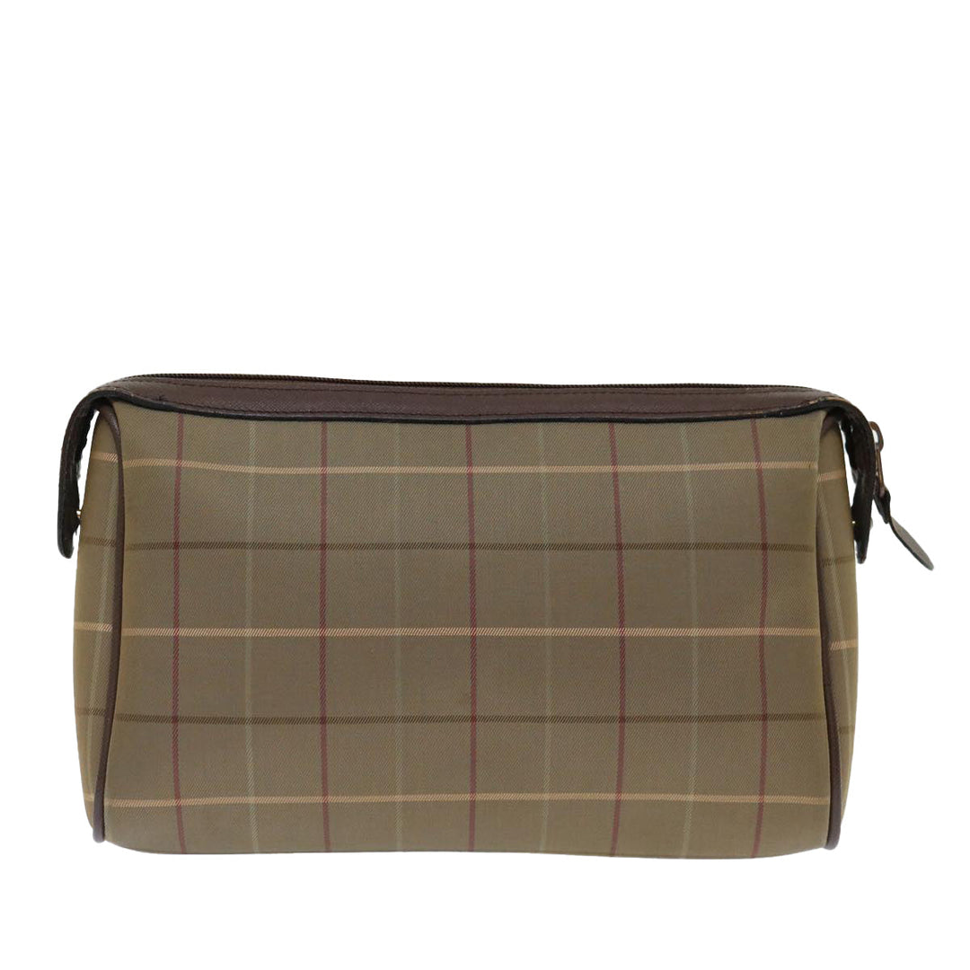 BurberrySs Nova Check Clutch Bag Canvas Brown Auth bs13367