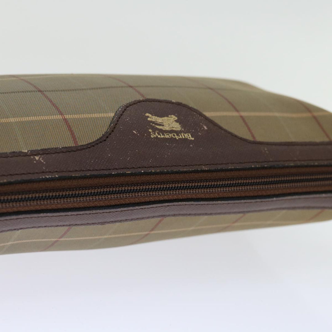 BurberrySs Nova Check Clutch Bag Canvas Brown Auth bs13367