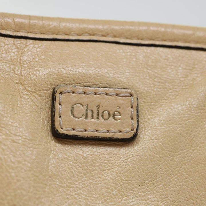 Chloe Etel Hand Bag Leather Beige bs13382