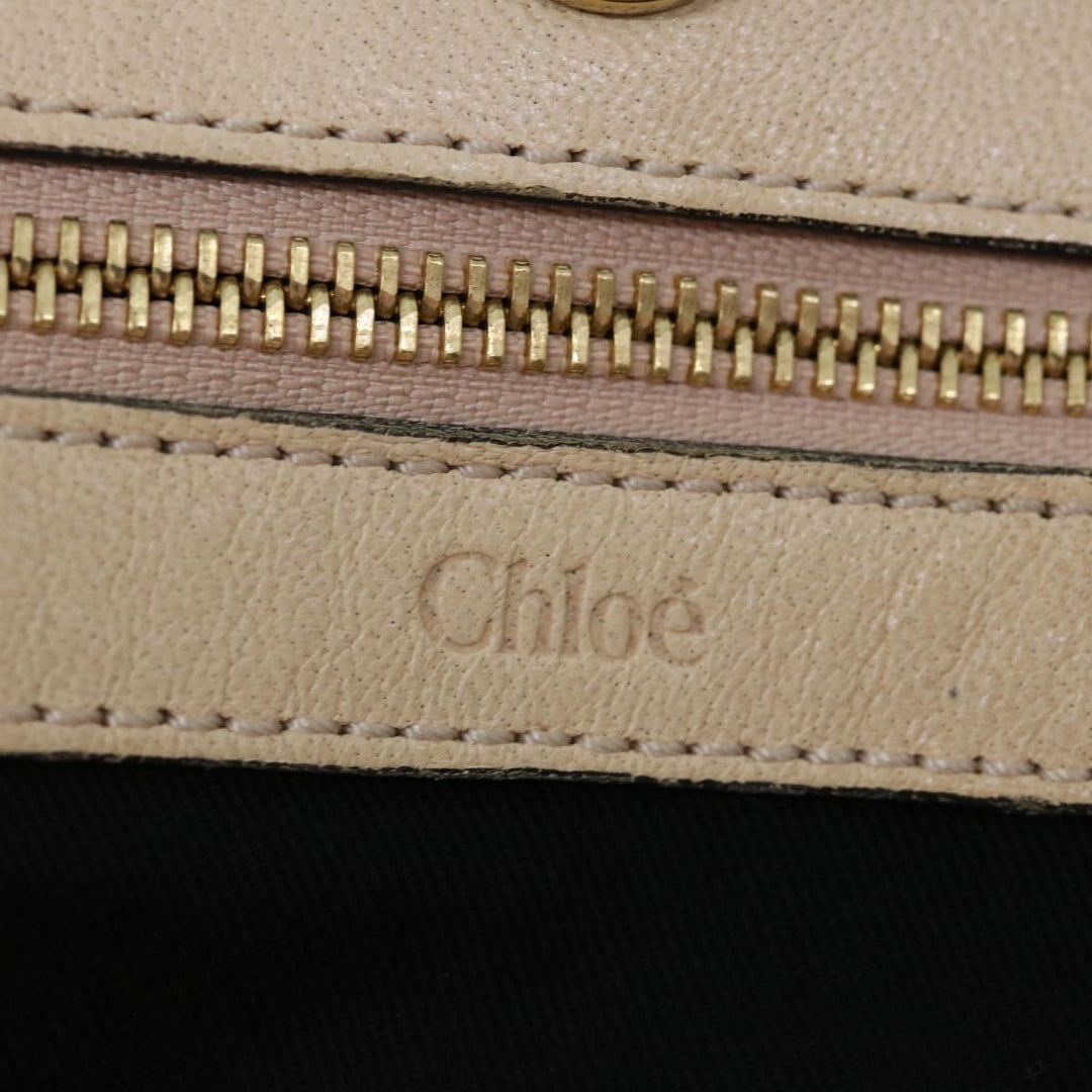 Chloe Etel Hand Bag Leather Beige bs13382