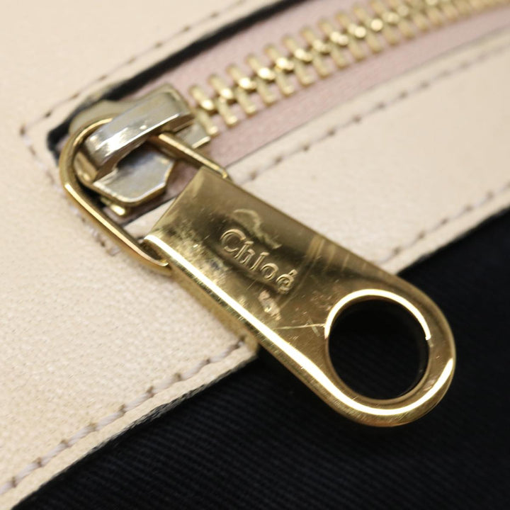 Chloe Etel Hand Bag Leather Beige bs13382