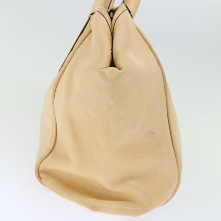 Chloe Etel Hand Bag Leather Beige bs13382