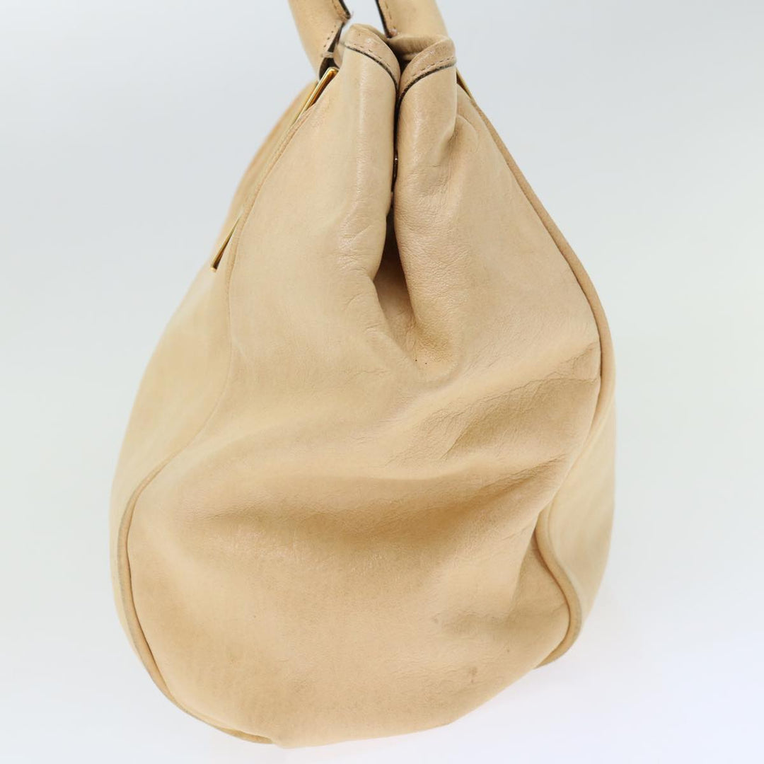 Chloe Etel Hand Bag Leather Beige bs13382