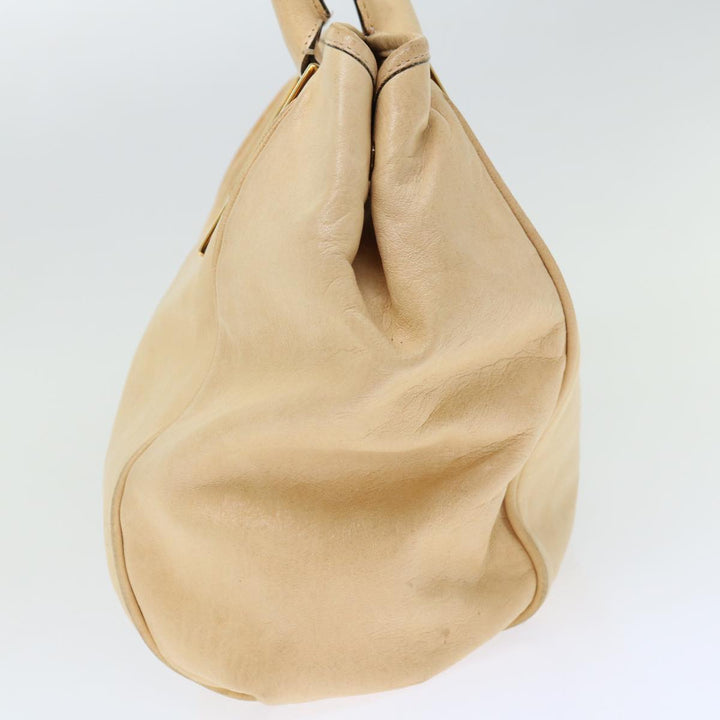 Chloe Etel Hand Bag Leather Beige bs13382