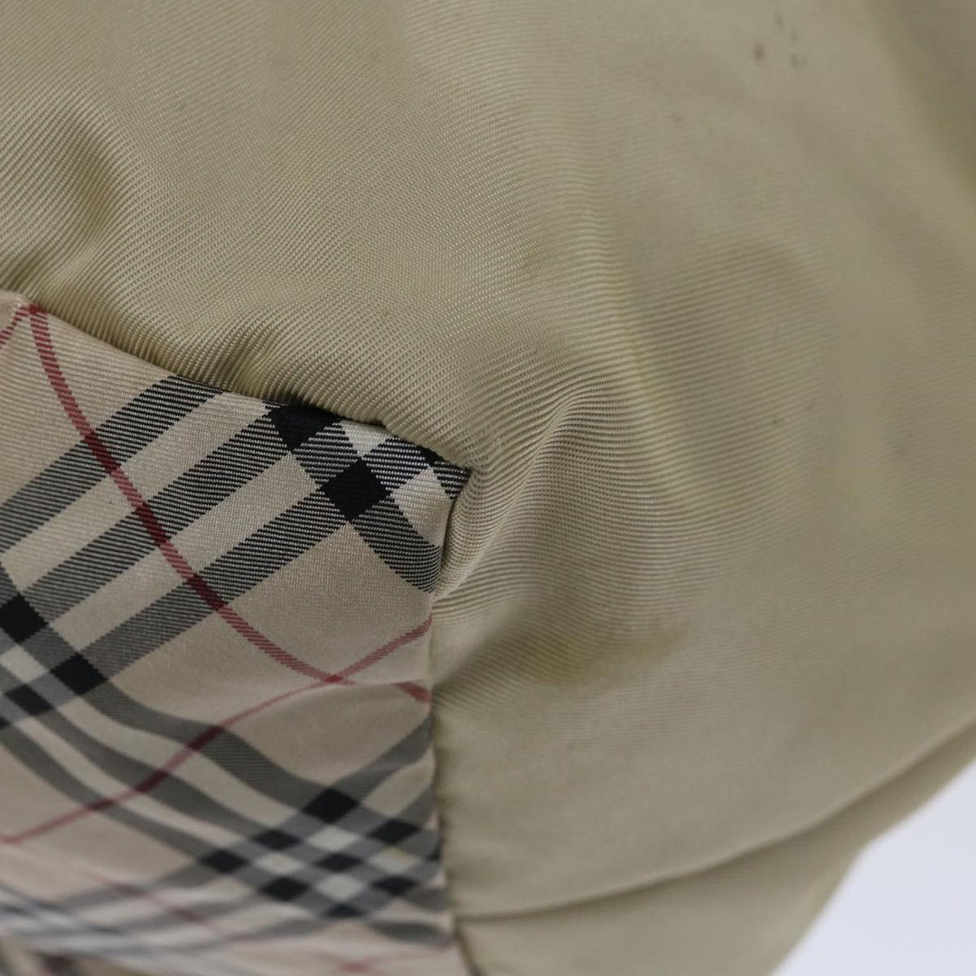 Burberry Nova Check Blue Label Hand Bag Nylon Beige Auth bs13393
