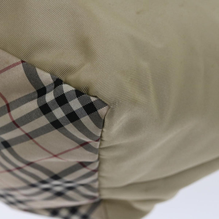 Burberry Nova Check Blue Label Hand Bag Nylon Beige Auth bs13393