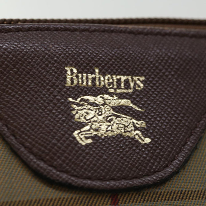 BurberrySs Nova Check Clutch Bag Canvas Brown Auth bs13397